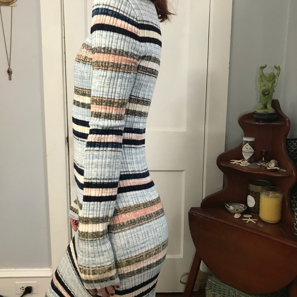 Free People Blue Striped Knit Bodycon Maxi Dress - Picture 9 of 11